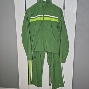 Nike Silver‎ Tab Two-Piece Green Windbreaker Tracksuit Woman M Running Sports